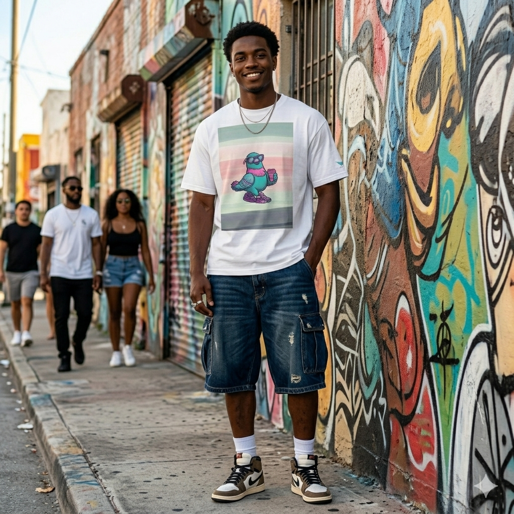 ARTY -- Grafic vague pastel -- Tshirt Oversize